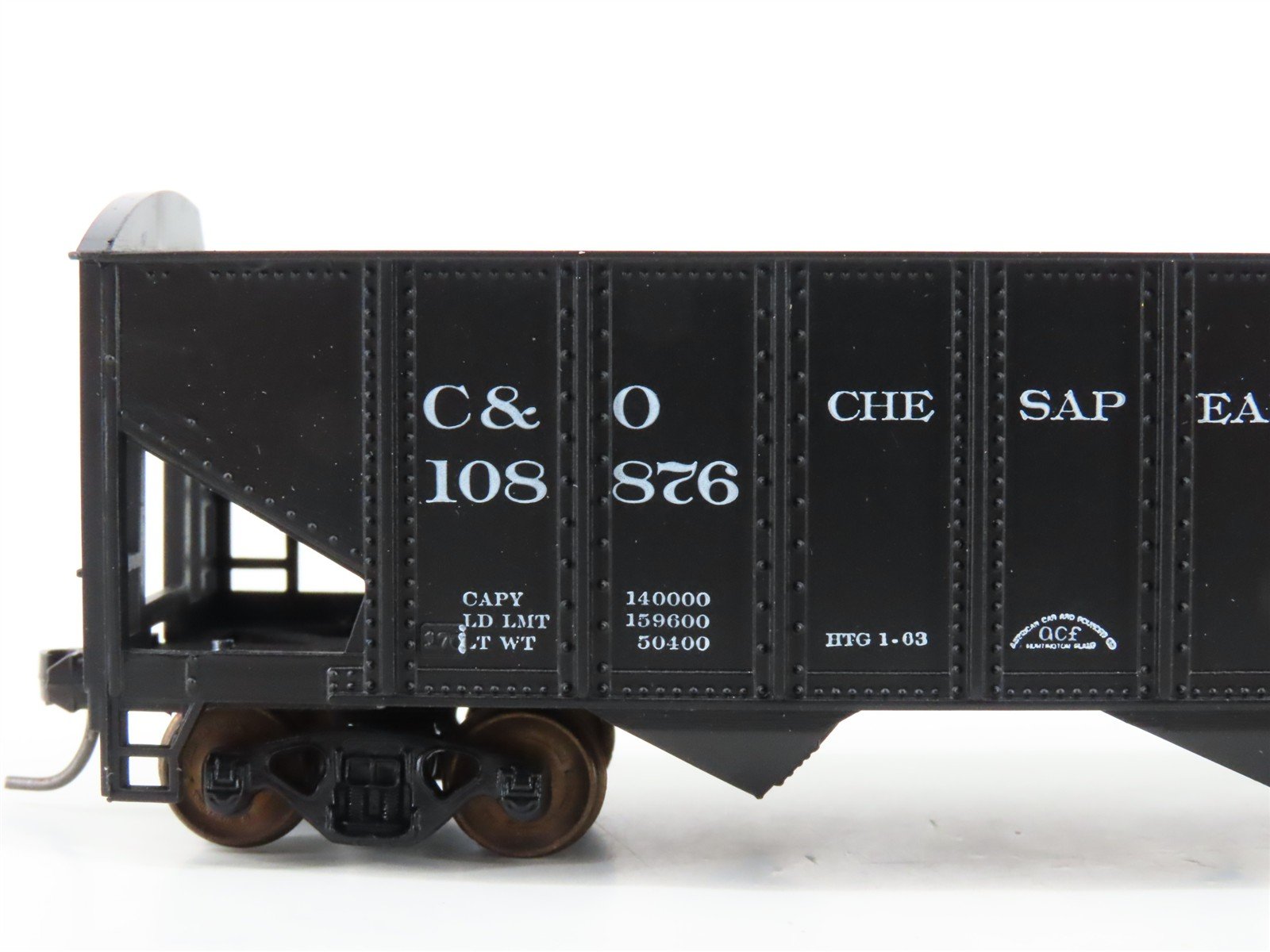 LOT of 2 HO Scale Roundhouse 1499 C&O Progress 3-Bay Open Hopper - Upgraded