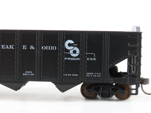 LOT of 2 HO Scale Roundhouse 1499 C&O Progress 3-Bay Open Hopper - Upgraded