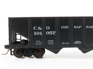 LOT of 2 HO Scale Roundhouse 1499 C&O Progress 3-Bay Open Hopper - Upgraded