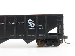 LOT of 2 HO Scale Roundhouse 1499 C&O Progress 3-Bay Open Hopper - Upgraded