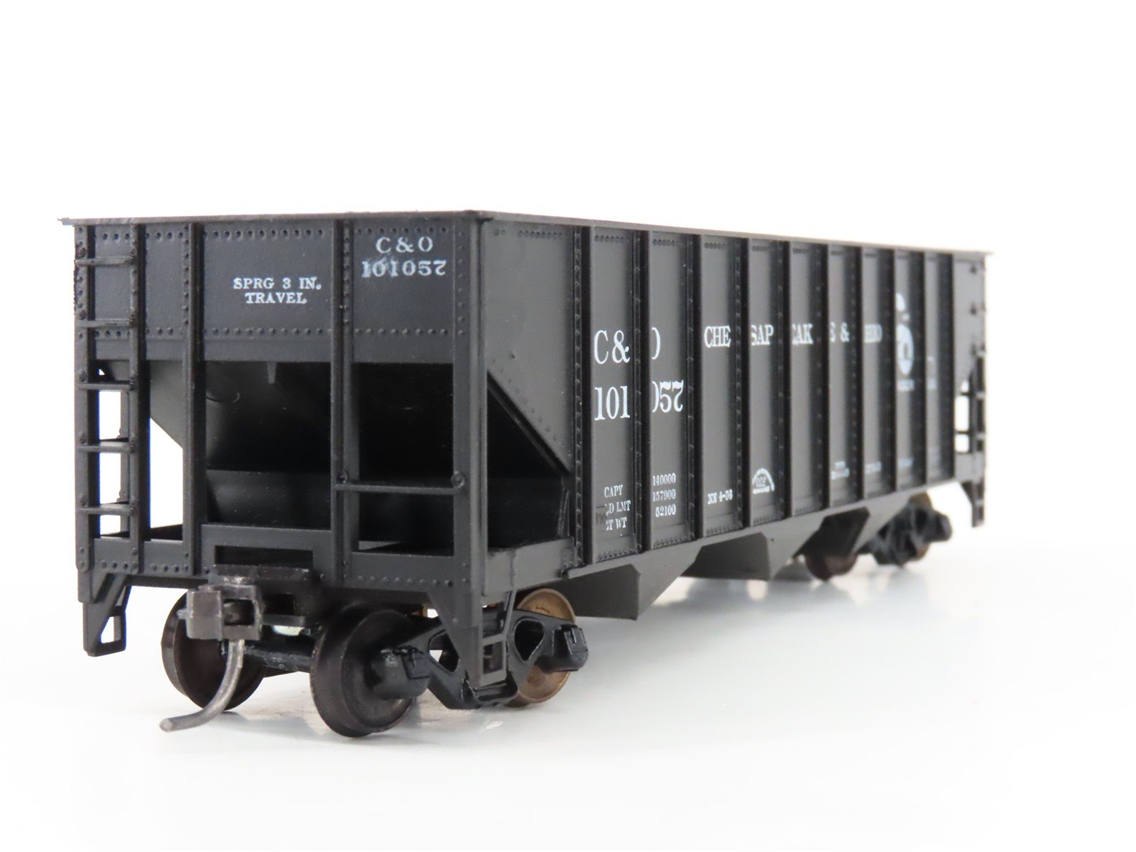 LOT of 2 HO Scale Roundhouse 1499 C&O Progress 3-Bay Open Hopper - Upgraded