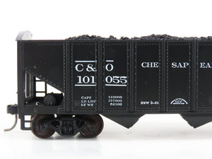 LOT of 2 HO Roundhouse 1499 C&O Progress 3-Bay Hopper w/ Coal Load - Upgraded