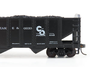 LOT of 2 HO Roundhouse 1499 C&O Progress 3-Bay Hopper w/ Coal Load - Upgraded