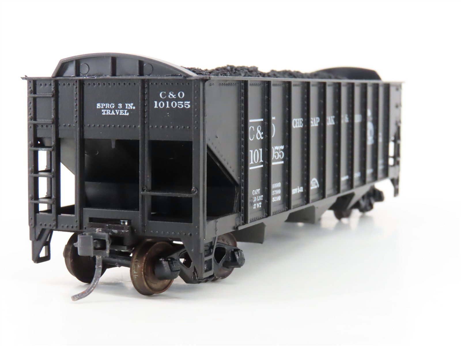 LOT of 2 HO Roundhouse 1499 C&O Progress 3-Bay Hopper w/ Coal Load - Upgraded