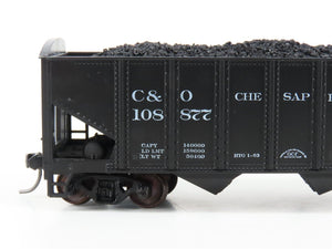 LOT of 2 HO Roundhouse 1499 C&O Progress 3-Bay Hopper w/ Coal Load - Upgraded