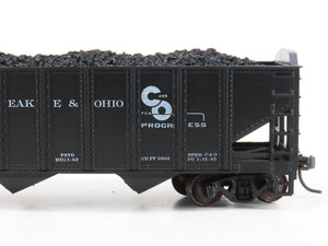 LOT of 2 HO Roundhouse 1499 C&O Progress 3-Bay Hopper w/ Coal Load - Upgraded