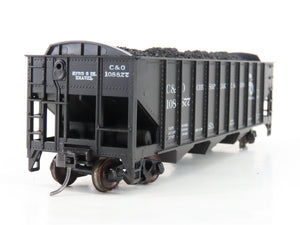 LOT of 2 HO Roundhouse 1499 C&O Progress 3-Bay Hopper w/ Coal Load - Upgraded