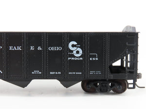 LOT of 2 HO Scale Roundhouse 1499 C&O Progress 3-Bay Open Hopper - Upgraded