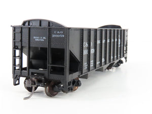 LOT of 2 HO Scale Roundhouse 1499 C&O Progress 3-Bay Open Hopper - Upgraded