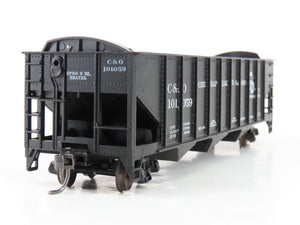 LOT of 2 HO Scale Roundhouse 1499 C&O Progress 3-Bay Open Hopper - Upgraded