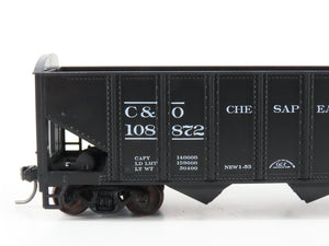 LOT of 2 HO Scale Roundhouse 1499 C&O Progress 3-Bay Open Hopper - Upgraded