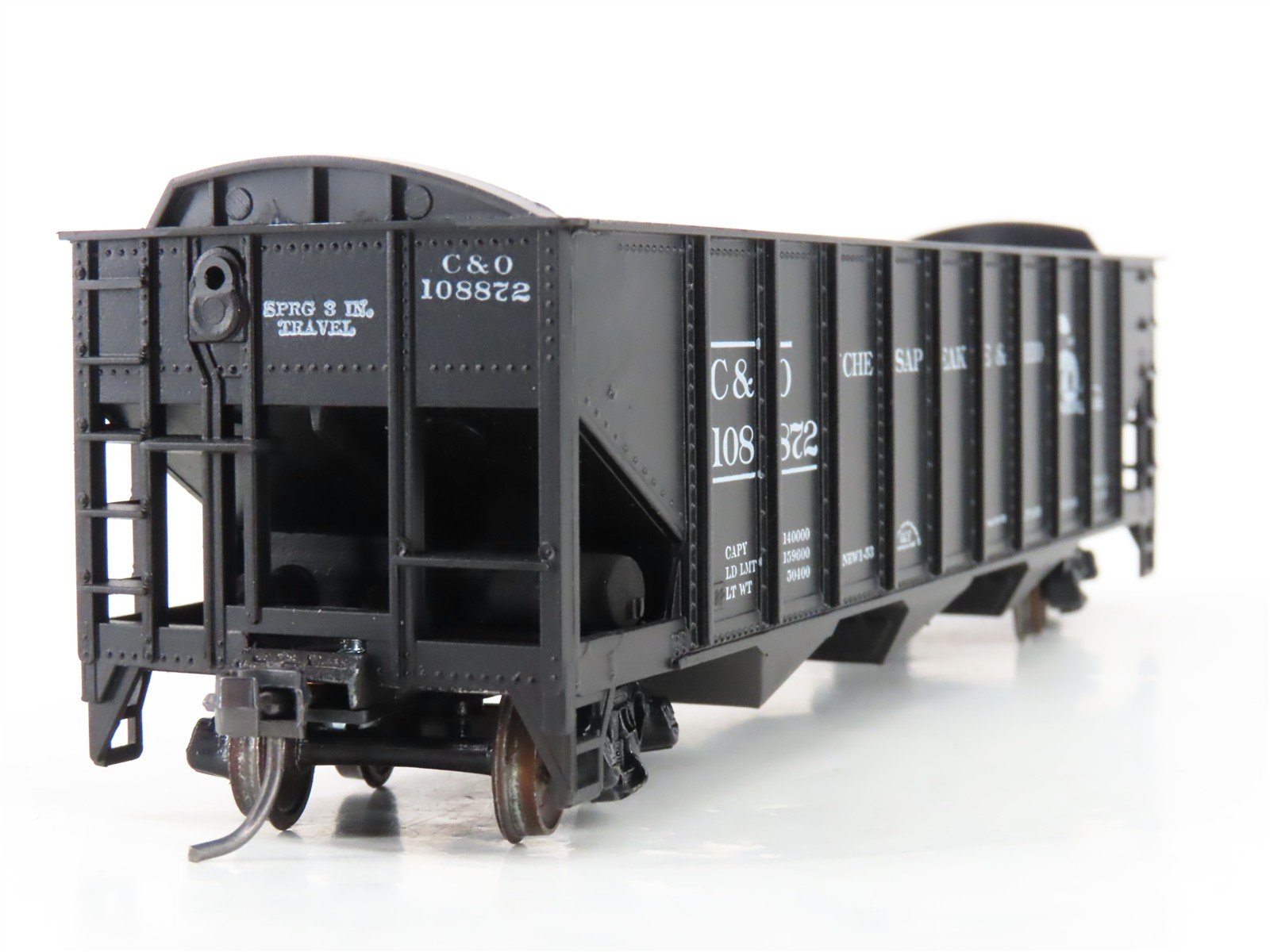 LOT of 2 HO Scale Roundhouse 1499 C&O Progress 3-Bay Open Hopper - Upgraded