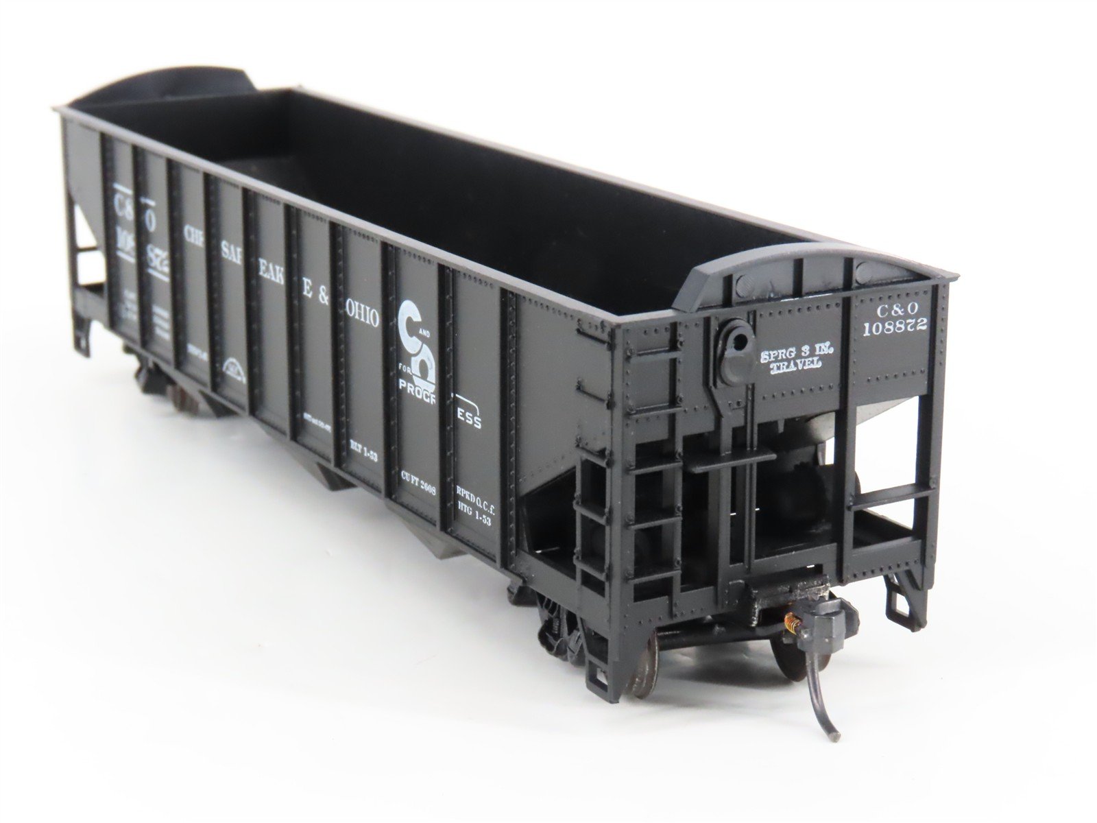 LOT of 2 HO Scale Roundhouse 1499 C&O Progress 3-Bay Open Hopper - Upgraded