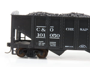 LOT of 2 HO Roundhouse 1499 C&O Progress 3-Bay Hopper w/ Coal Load - Upgraded