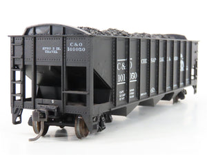 LOT of 2 HO Roundhouse 1499 C&O Progress 3-Bay Hopper w/ Coal Load - Upgraded