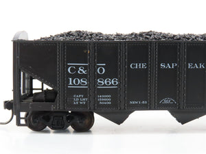 LOT of 2 HO Roundhouse 1499 C&O Progress 3-Bay Hopper w/ Coal Load - Upgraded
