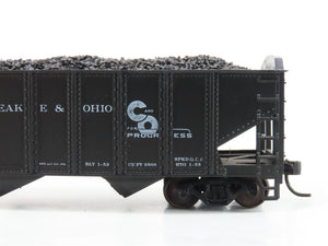 LOT of 2 HO Roundhouse 1499 C&O Progress 3-Bay Hopper w/ Coal Load - Upgraded