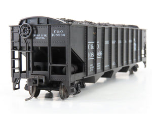 LOT of 2 HO Roundhouse 1499 C&O Progress 3-Bay Hopper w/ Coal Load - Upgraded