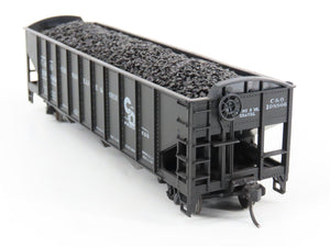 LOT of 2 HO Roundhouse 1499 C&O Progress 3-Bay Hopper w/ Coal Load - Upgraded