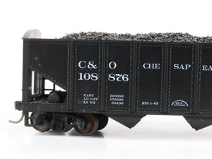 LOT of 2 HO Roundhouse 1499 C&O Progress 3-Bay Hopper w/ Coal Load - Upgraded