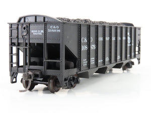 LOT of 2 HO Roundhouse 1499 C&O Progress 3-Bay Hopper w/ Coal Load - Upgraded