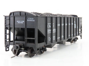 LOT of 2 HO Roundhouse 1499 C&O Progress 3-Bay Hopper w/ Coal Load - Upgraded