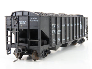 LOT of 2 HO Roundhouse 1499 C&O Progress 3-Bay Hopper w/ Coal Load - Upgraded
