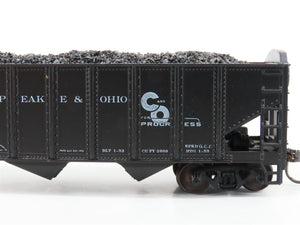 LOT of 2 HO Roundhouse 1499 C&O Progress 3-Bay Hopper w/ Coal Load - Upgraded