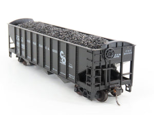 LOT of 2 HO Roundhouse 1499 C&O Progress 3-Bay Hopper w/ Coal Load - Upgraded