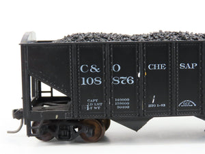 LOT of 2 HO Roundhouse 1499 C&O Progress 3-Bay Hopper w/ Coal Load - Upgraded