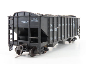 LOT of 2 HO Roundhouse 1499 C&O Progress 3-Bay Hopper w/ Coal Load - Upgraded