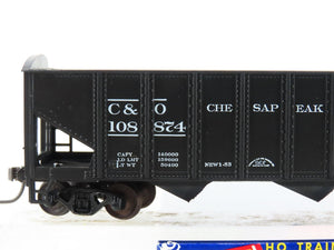 HO Scale Roundhouse 1499 C&O Progress 3-Bay Open Hopper #108874 - Upgraded