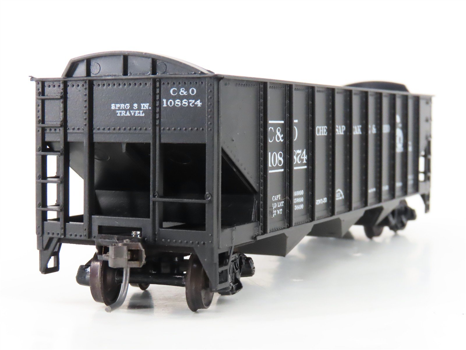 HO Scale Roundhouse 1499 C&O Progress 3-Bay Open Hopper #108874 - Upgraded