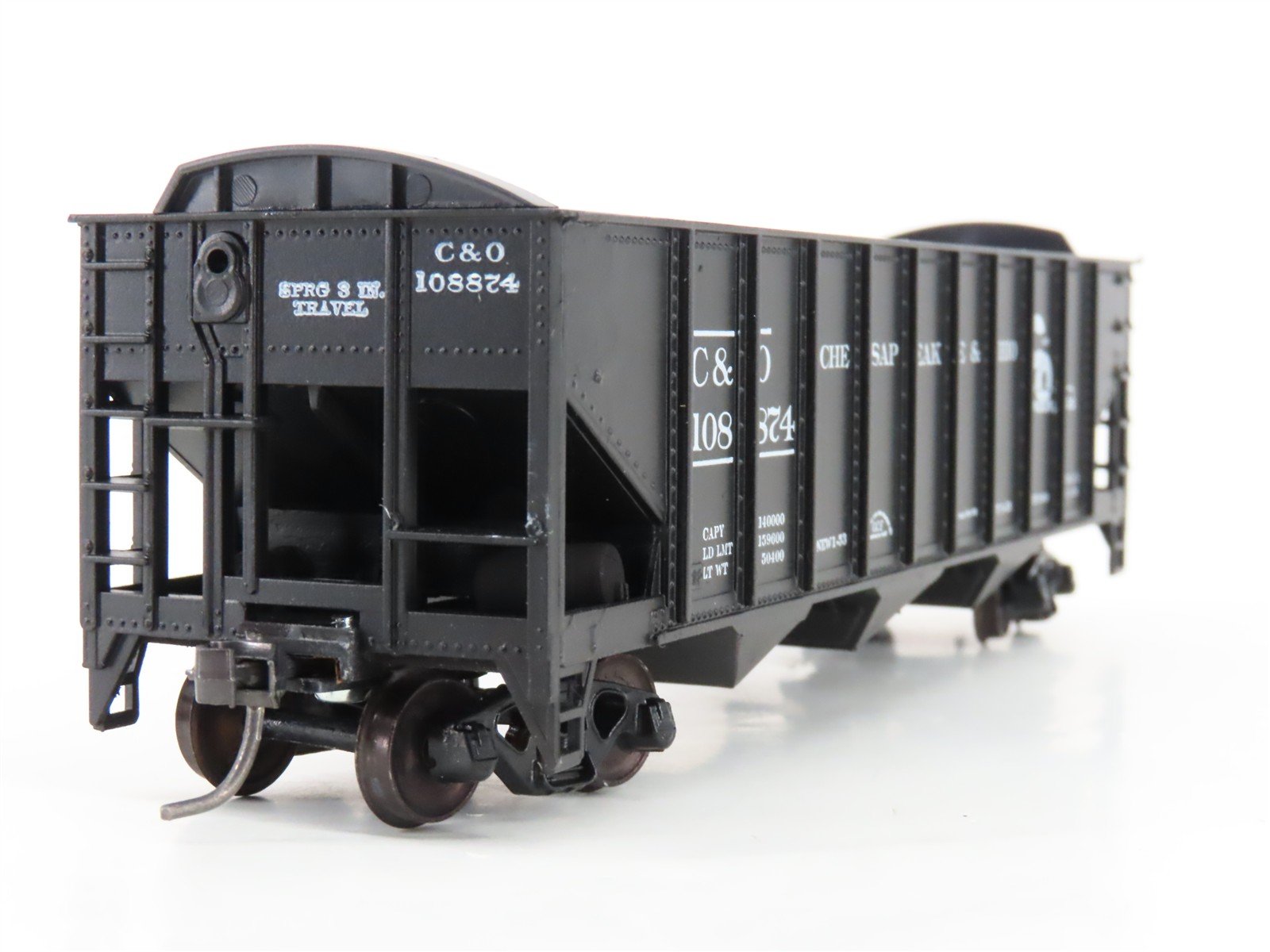 HO Scale Roundhouse 1499 C&O Progress 3-Bay Open Hopper #108874 - Upgraded