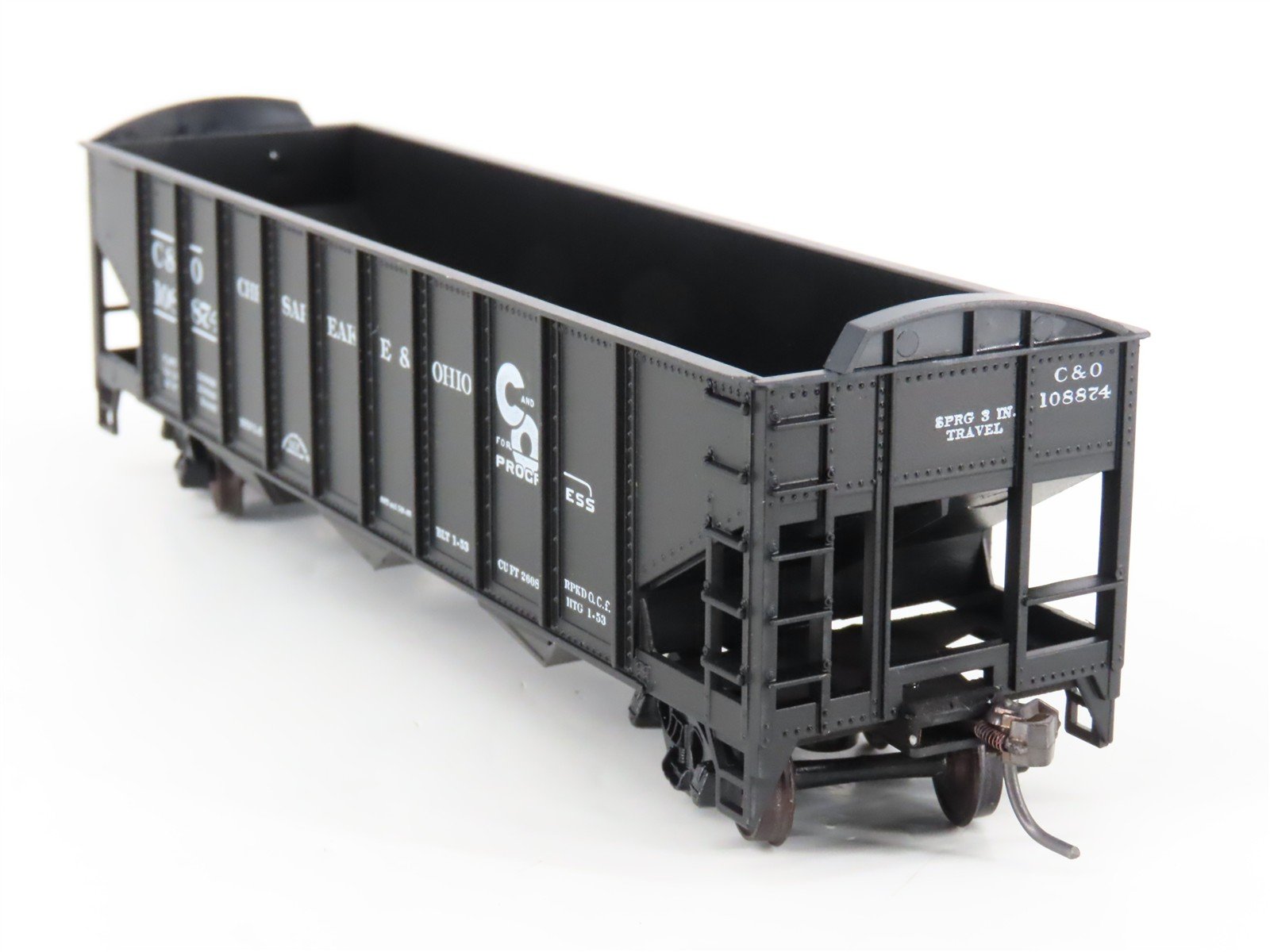HO Scale Roundhouse 1499 C&O Progress 3-Bay Open Hopper #108874 - Upgraded