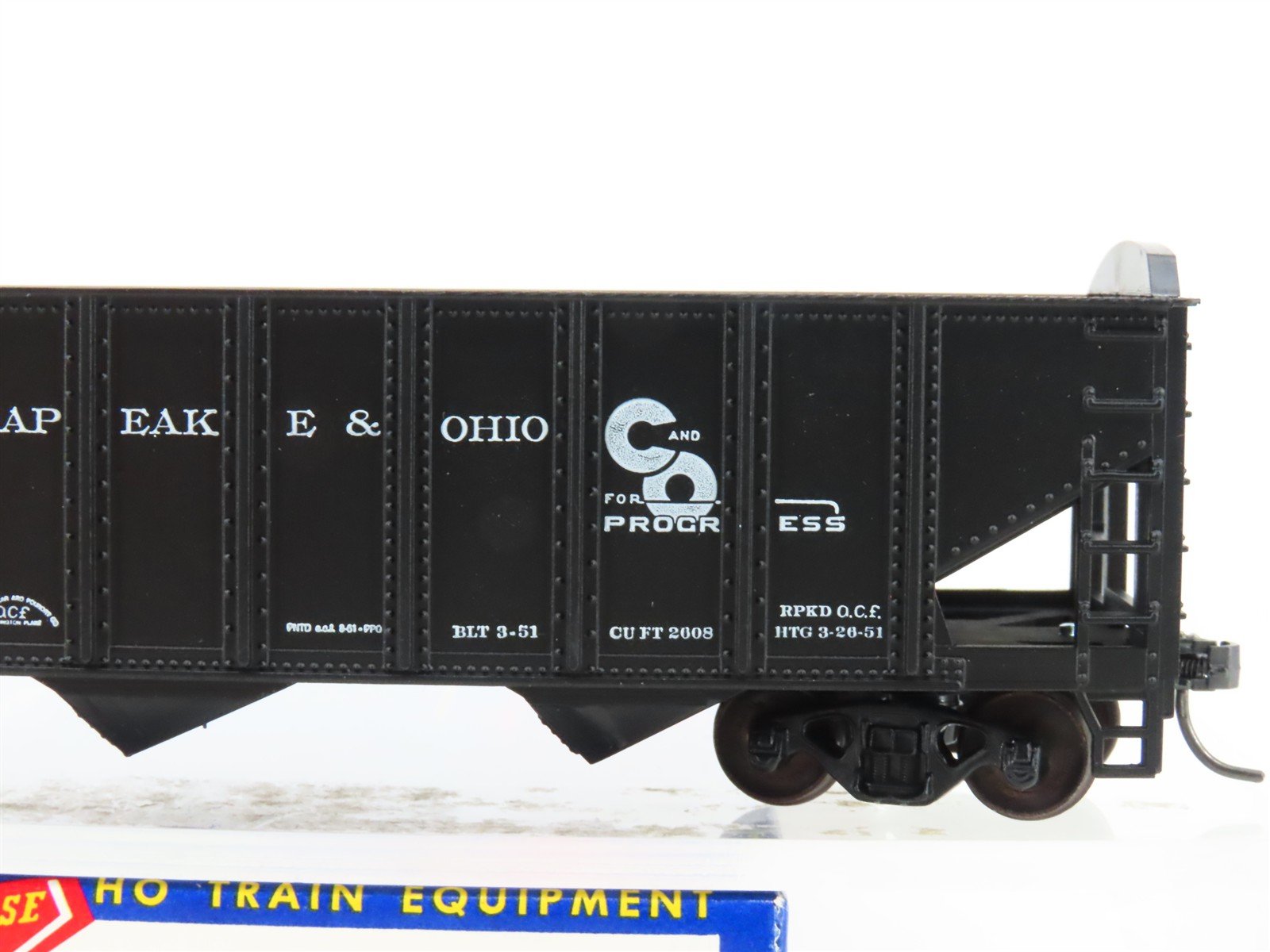 HO Scale Roundhouse 1499 C&O Progress 3-Bay Open Hopper #101056 - Upgraded