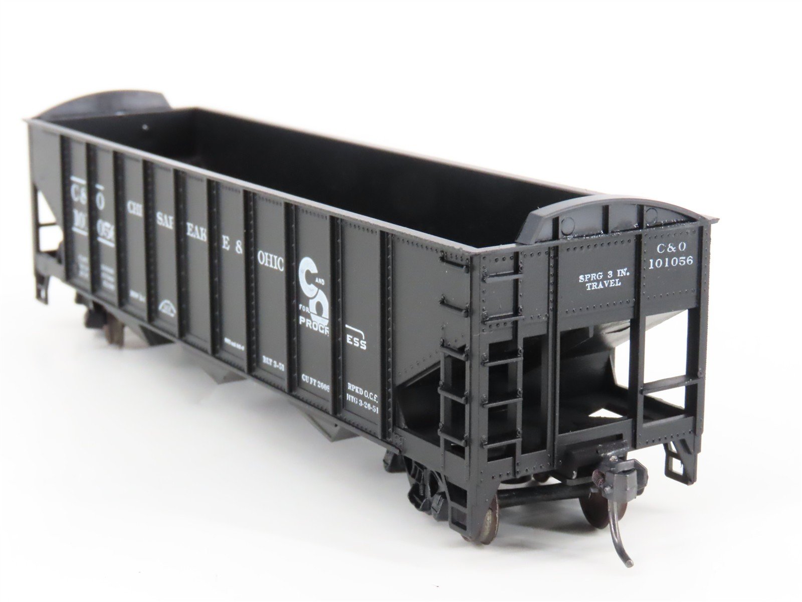 HO Scale Roundhouse 1499 C&O Progress 3-Bay Open Hopper #101056 - Upgraded