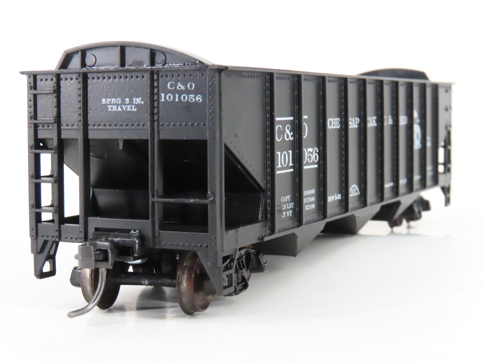 HO Scale Roundhouse 1499 C&O Progress 3-Bay Open Hopper #101056 - Upgraded