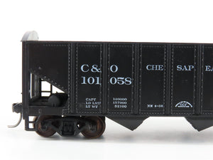 LOT of 2 HO Scale Roundhouse 1499 C&O Progress 3-Bay Open Hopper - Upgraded