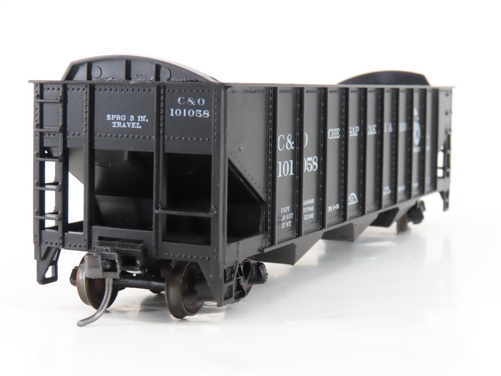 LOT of 2 HO Scale Roundhouse 1499 C&O Progress 3-Bay Open Hopper - Upgraded