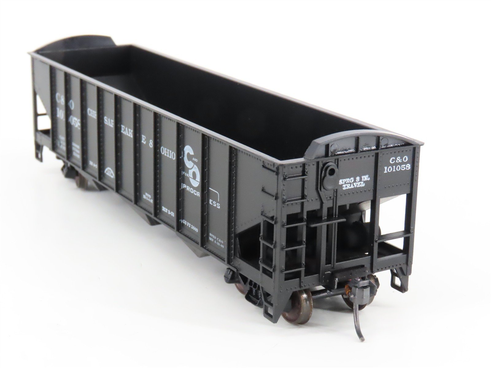 LOT of 2 HO Scale Roundhouse 1499 C&O Progress 3-Bay Open Hopper - Upgraded