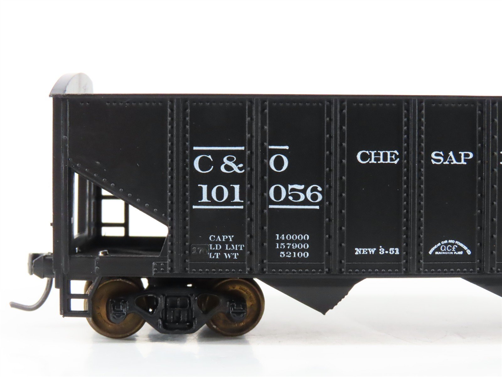LOT of 2 HO Scale Roundhouse 1499 C&O Progress 3-Bay Open Hopper - Upgraded