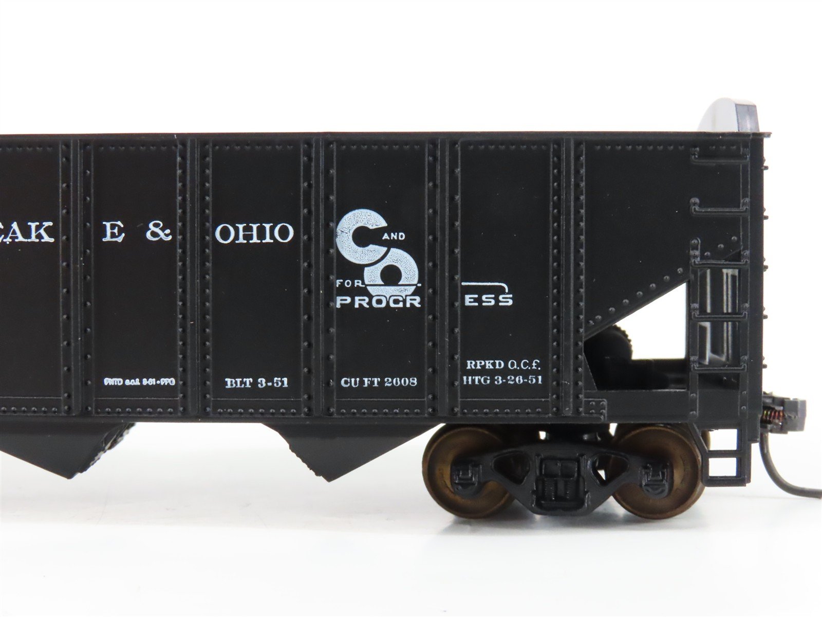 LOT of 2 HO Scale Roundhouse 1499 C&O Progress 3-Bay Open Hopper - Upgraded
