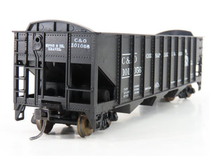 LOT of 2 HO Scale Roundhouse 1499 C&O Progress 3-Bay Open Hopper - Upgraded