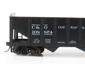 LOT of 2 HO Scale Roundhouse 1499 C&O Progress 3-Bay Open Hopper - Upgraded