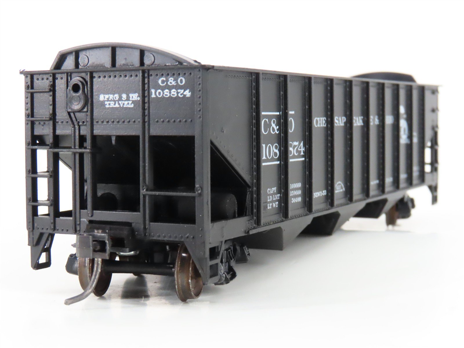 LOT of 2 HO Scale Roundhouse 1499 C&O Progress 3-Bay Open Hopper - Upgraded