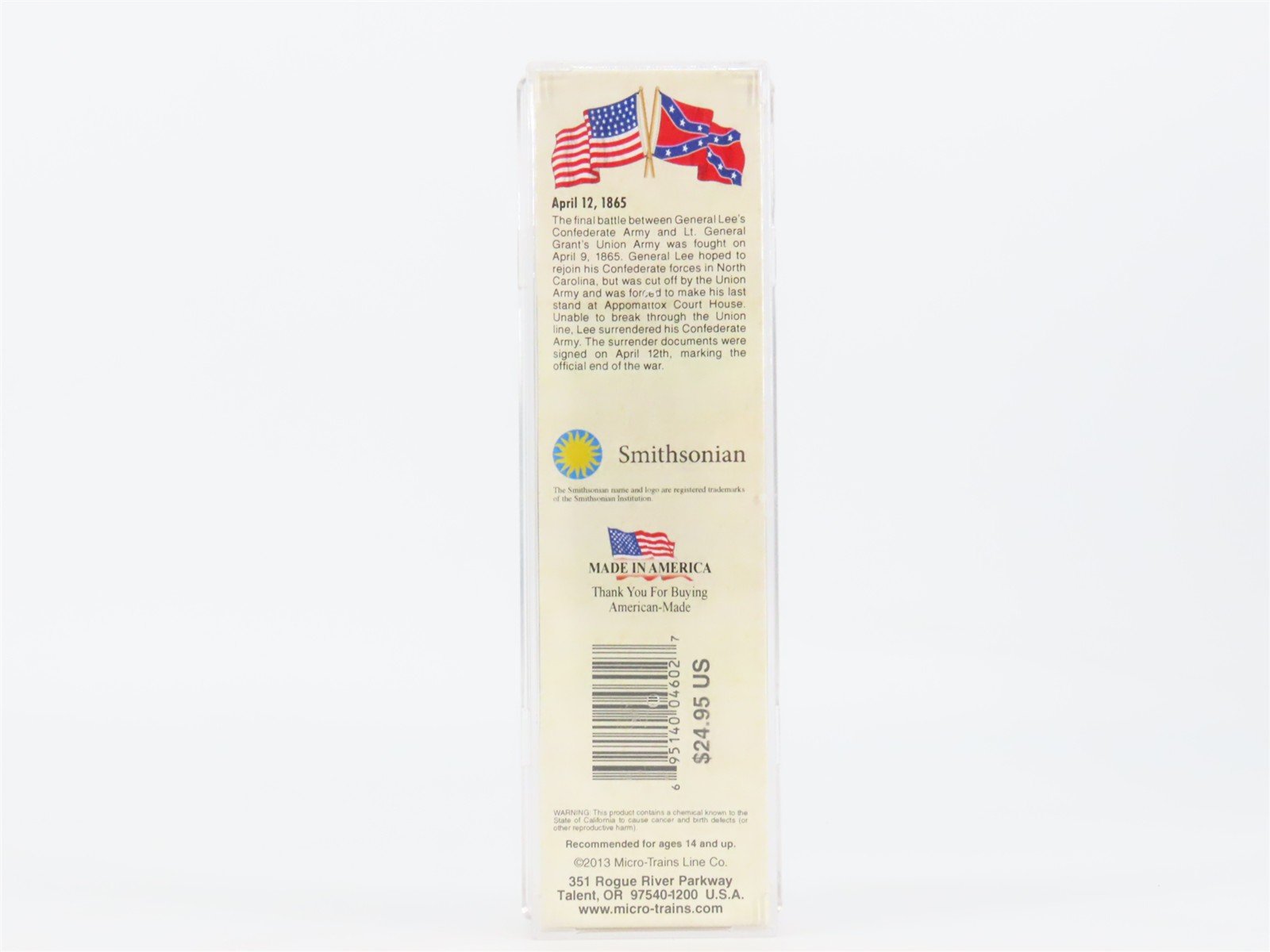 N Micro-Trains MTL 10100711 Civil War Series Surrender at Appomattox Box Car #11