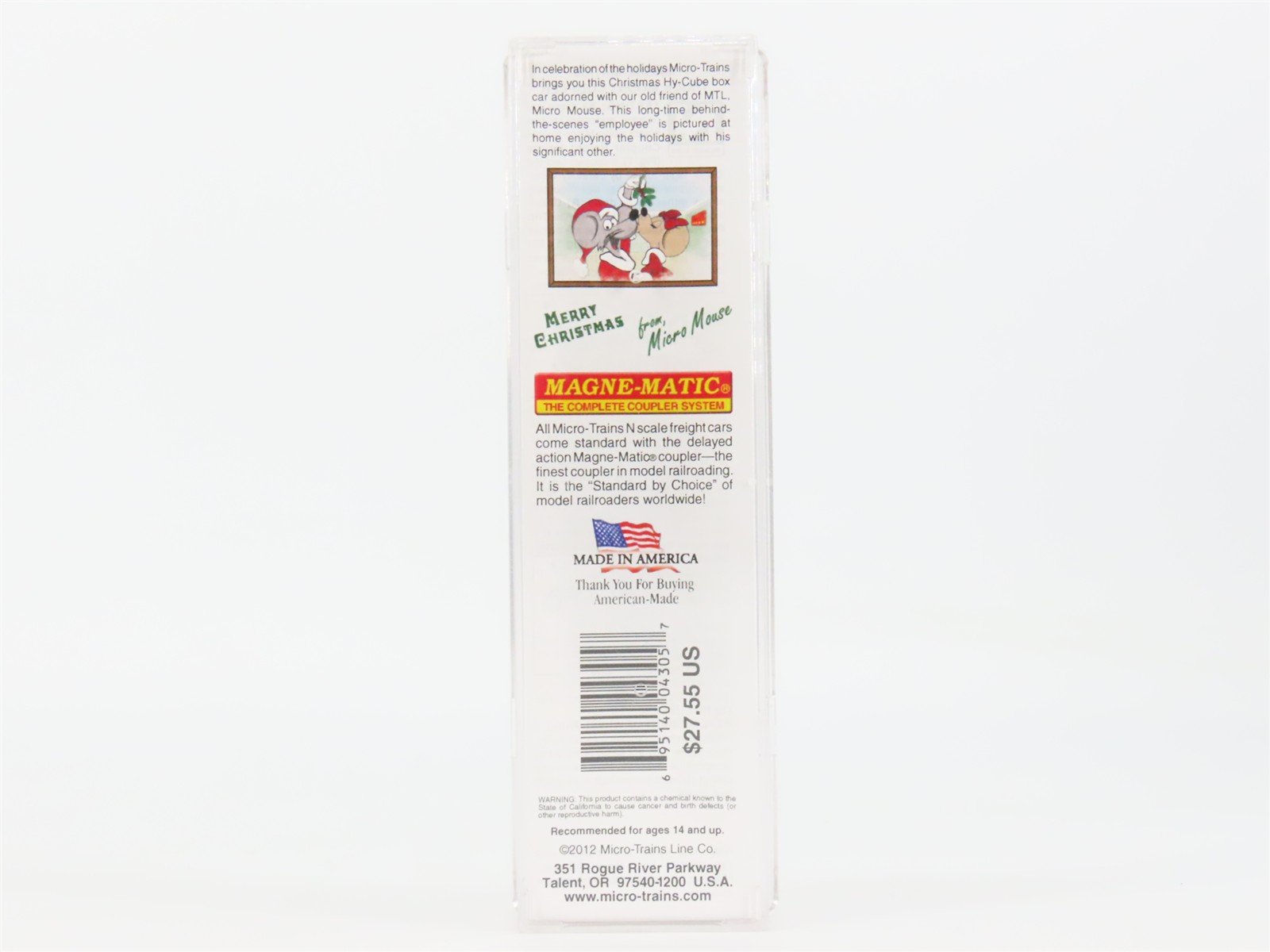 N Scale Micro-Trains MTL 10100720 Merry Christmas from Micro Mouse Box Car #2012