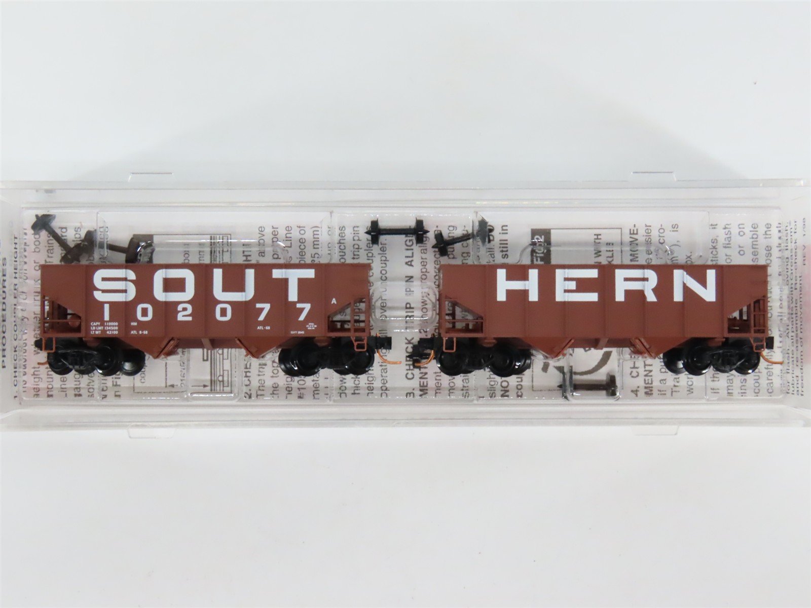 N Scale Micro-Trains MTL 05600370 SOU Southern 2-Bay Open Hoppers #102077 2-Pack