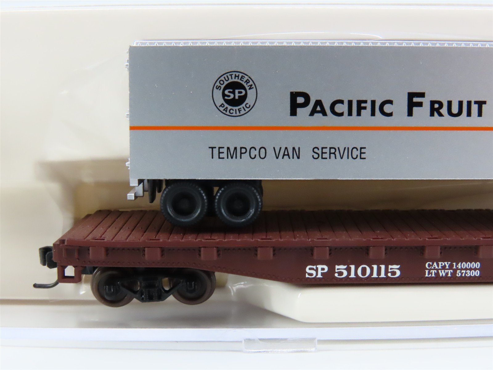 N Scale Atlas 37763 SP Southern Pacific Piggyback Flat Car #510115 w/ Trailer